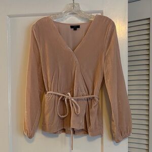 J. Crew Soft Tan Wrap Blouse